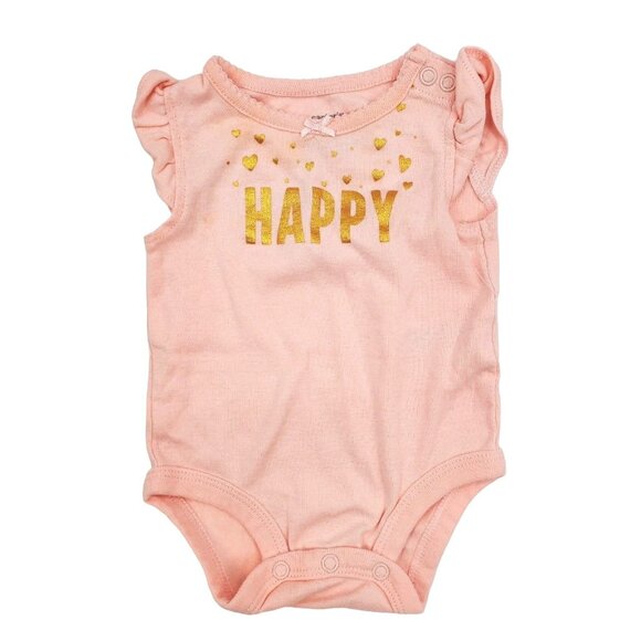 New 3M Carters Baby Girl's Happy Gold Bodysuit Outfit Tutu Polka-dot Pants Set - Picture 3 of 7